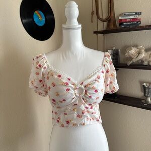 Floral Puff Sleeve Top